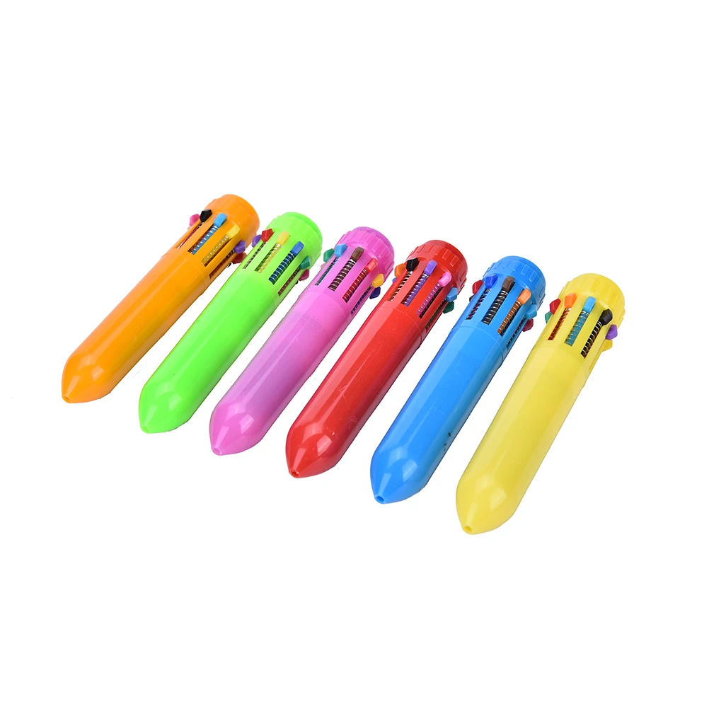 10 Colors Multifunction 10-in-1 Creative Cute Cartoon Multi-color Ballpoint Pen Pressed Oil Color Personalized Stationery 1pc |