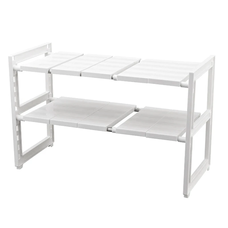 Expandable Under Sink Organizer- 2 Tier Storage Rack with Removable Shelves and Steel Pipes for Kitchen Bathroom Garden | Дом и сад