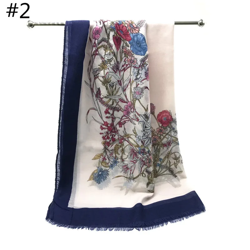 Женский дорожный шарф Ijab из вискозы и хлопка с принтом в виде цветка 2020 |