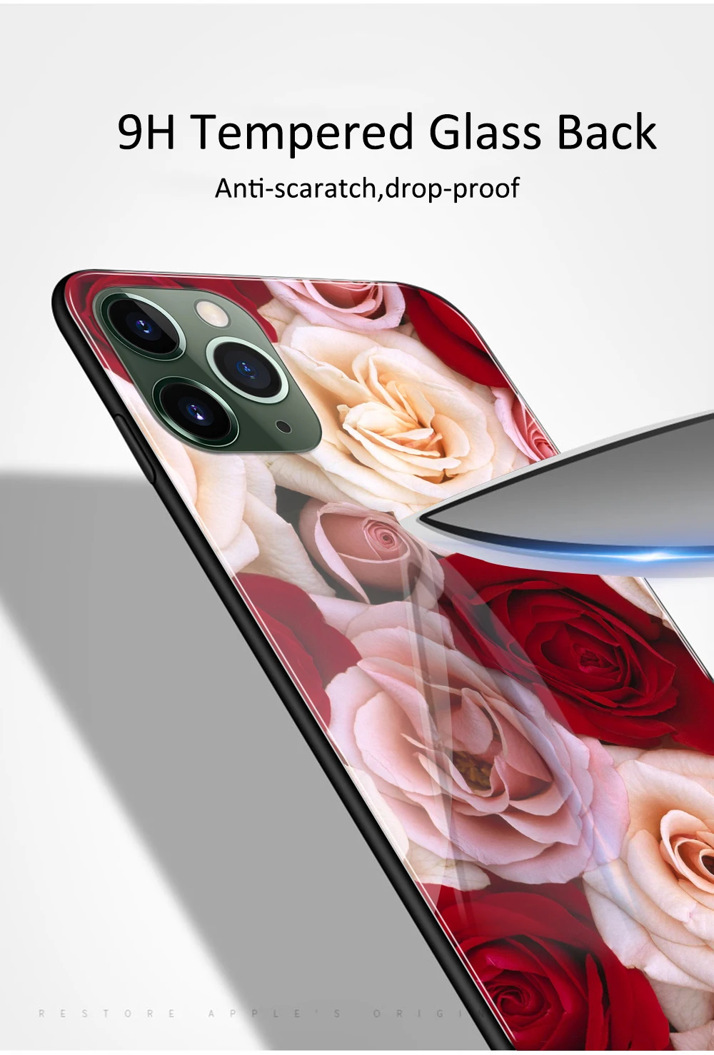 Стеклянная задняя крышка для iphone xs max красная роза iPhone 6 6S 7 8 plus X XR XS MAX стеклянный
