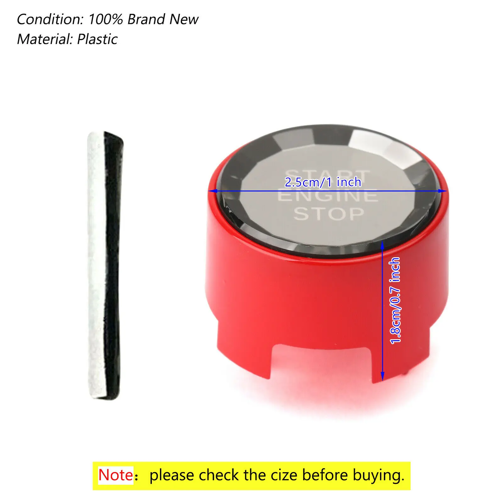 

Trim Start Button Cover Interior With accessories Front Decal Auto Stop