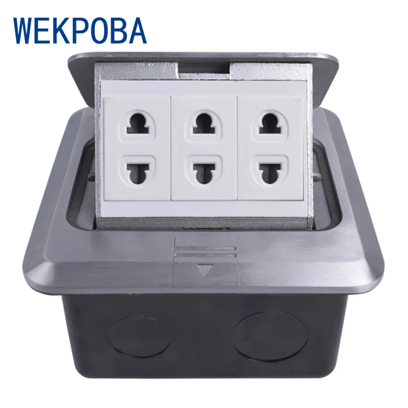 

WEKPOBA универсальная алюминиевая серебристая панель с 2 отверстиями + 2 отверстиями + Выдвижная розетка с 2 отверстиями