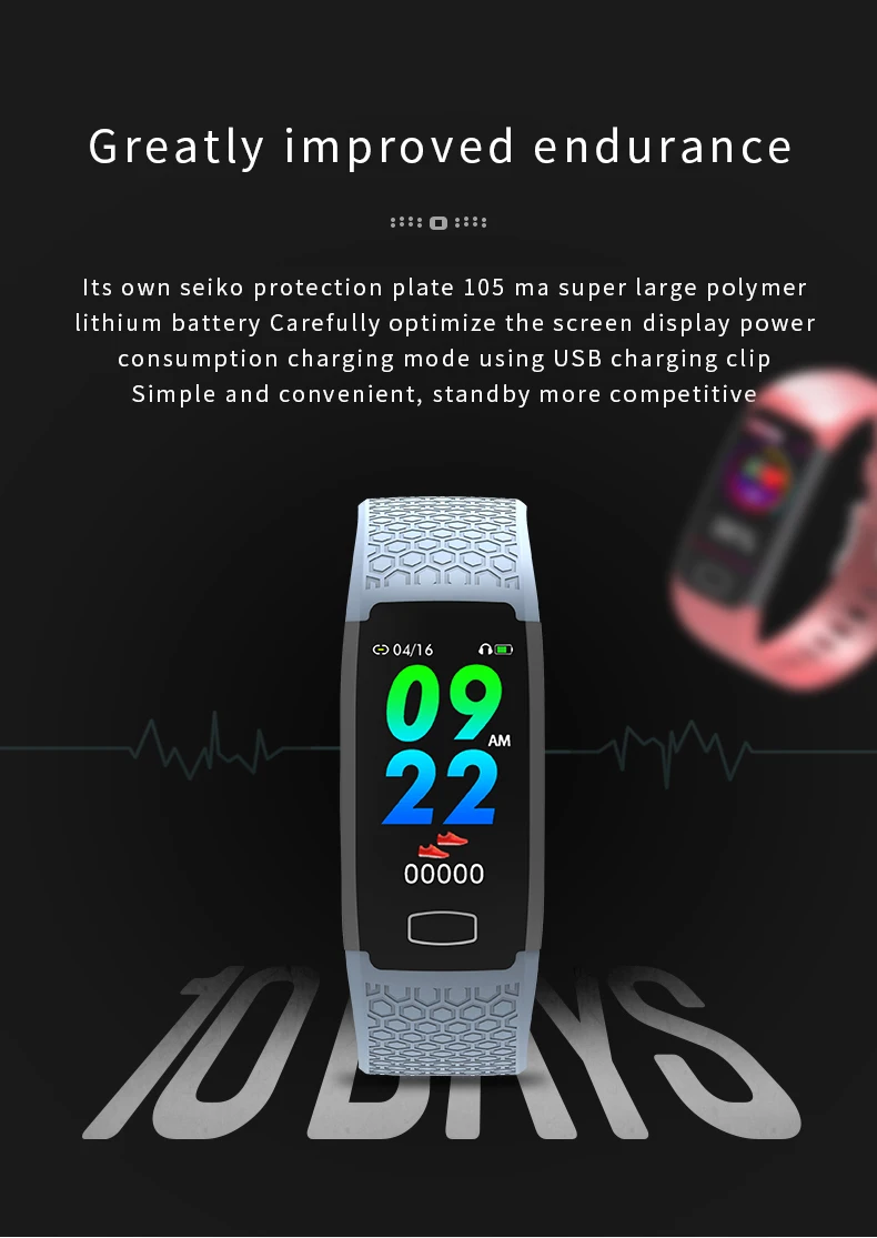 ONEMIX Fashion Smart Fitness Watch Waterproof Sport Pedomoter Oxygen Blood Pressure Monitor Accurate Step Counter Bracelets