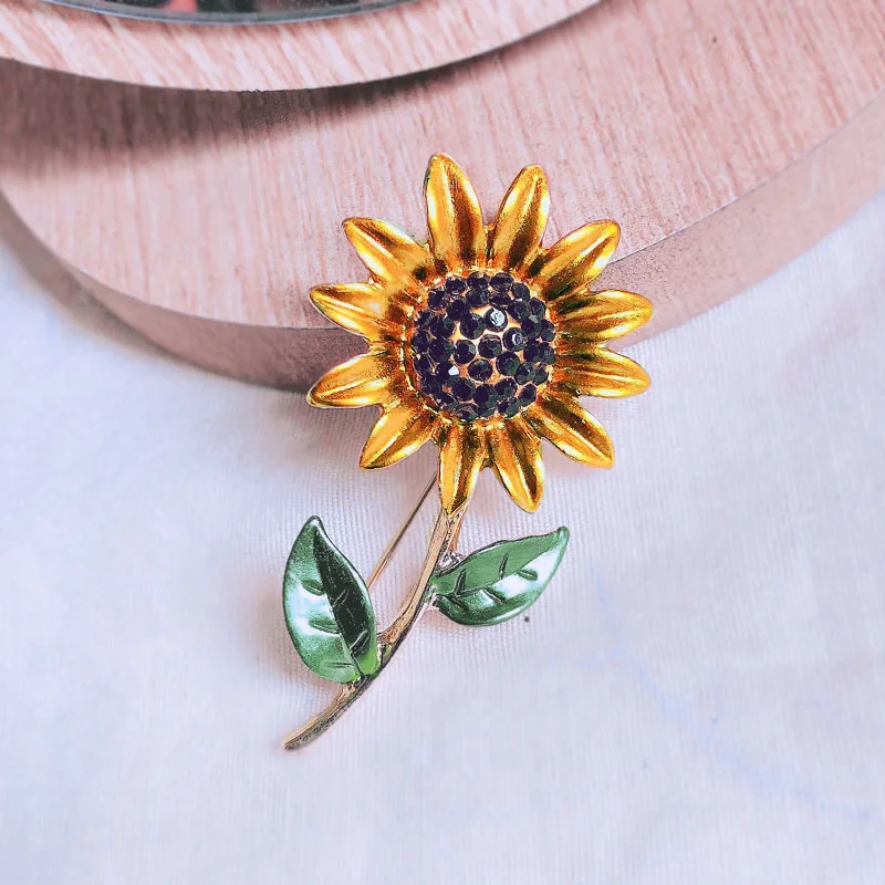 KingDeng Sunflower Brooches for Women Accessories Enamel Pins Kids Jewelry Cute Pin Trendy Lapel Fashion Gifts Men | Украшения и