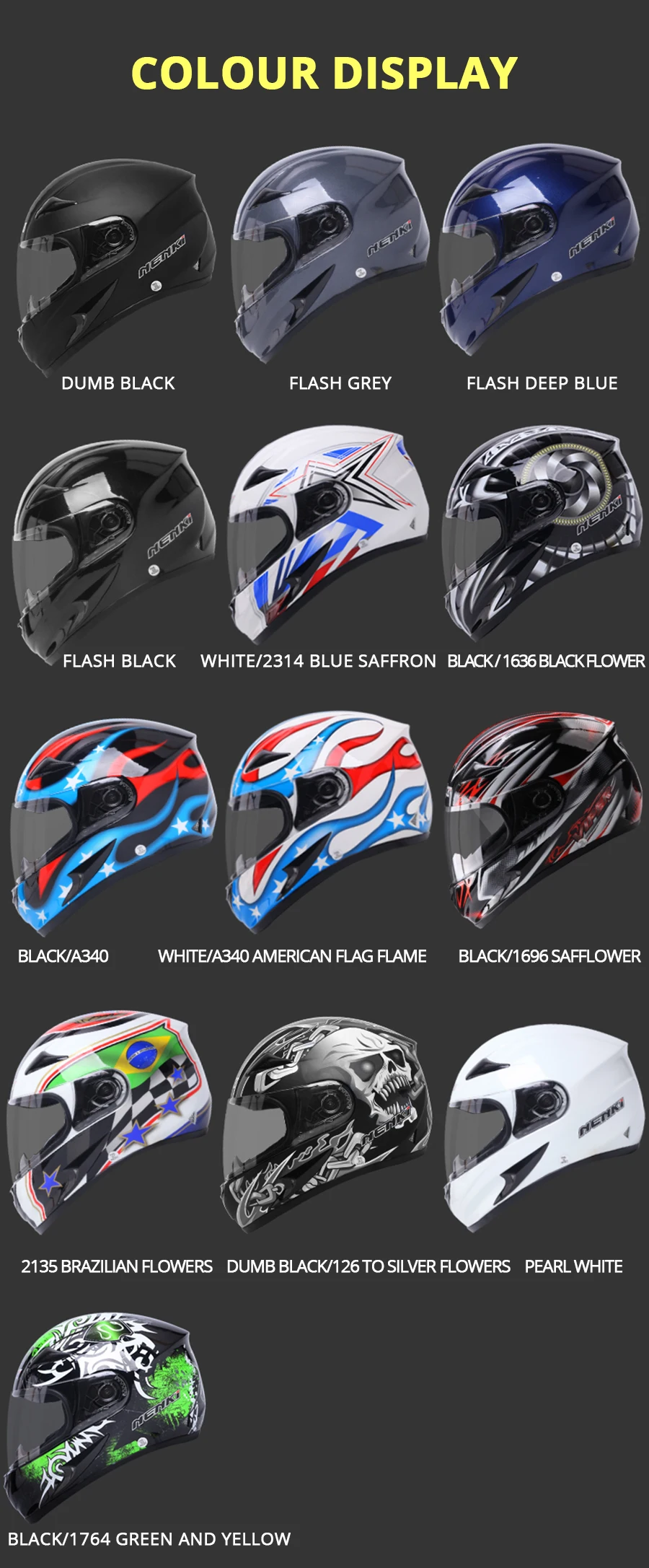 NENKI мужские мотоциклетные шлемы с черепом, Полнолицевые, для мотокросса, бездорожья, шлем с прозрачными линзами, защитный шлем, мотоциклетный шлем
