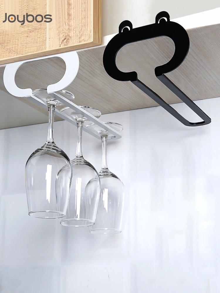 joybos draining cup holder hang shelf wine cup kitchen accessories cabinet metal dustproof under cupboard household rack jx78 free global shipping