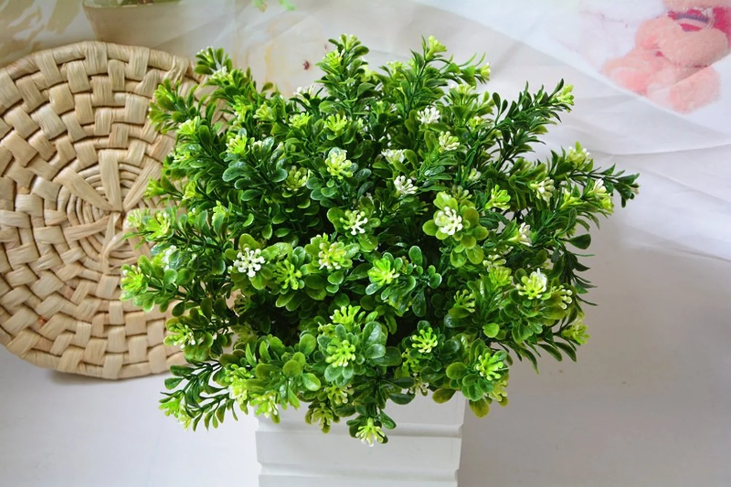 

Artificial Flower Silk Flower Plastic Flower New Artificial Waterweed 7-pitch Milan Grass Artificial Flower Home Decoration