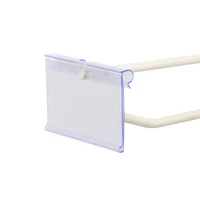 plastic clear cover merchandise paper bar code scanner frame hinged shelf clip on label holders wire hook hanging tag clip