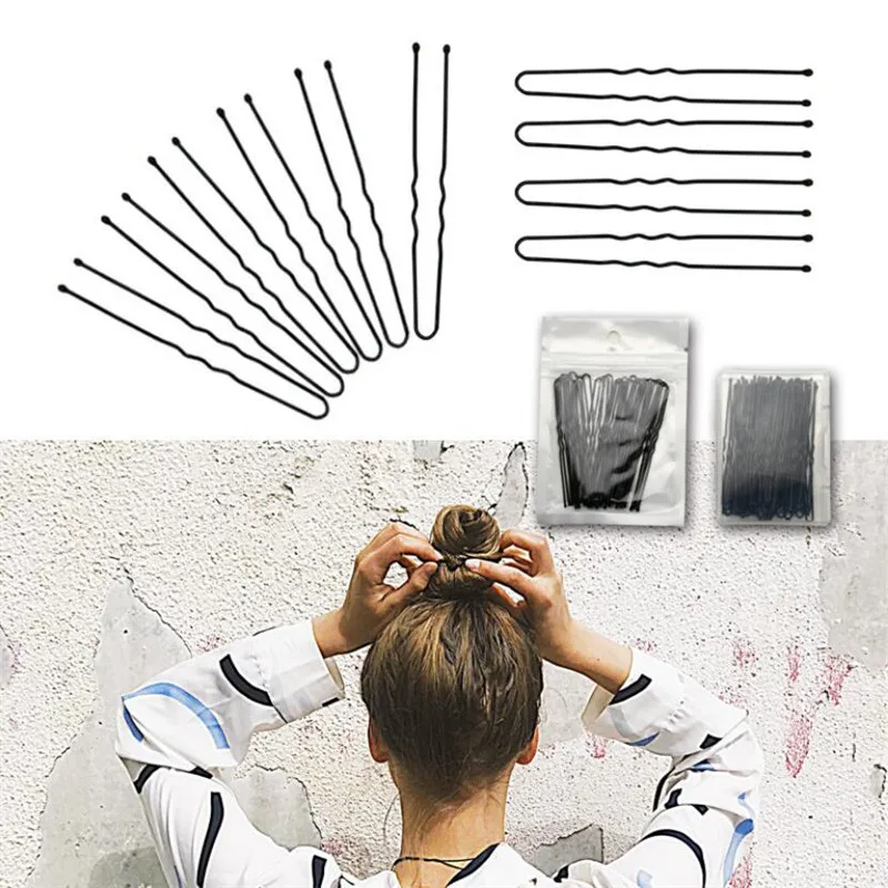 

20Pcs /Bag 6cm U Shaped Alloy Hairpins Waved Hair Clips Simple Metal Bobby Pins Barrettes Bridal Hairstyle Tools Accessories