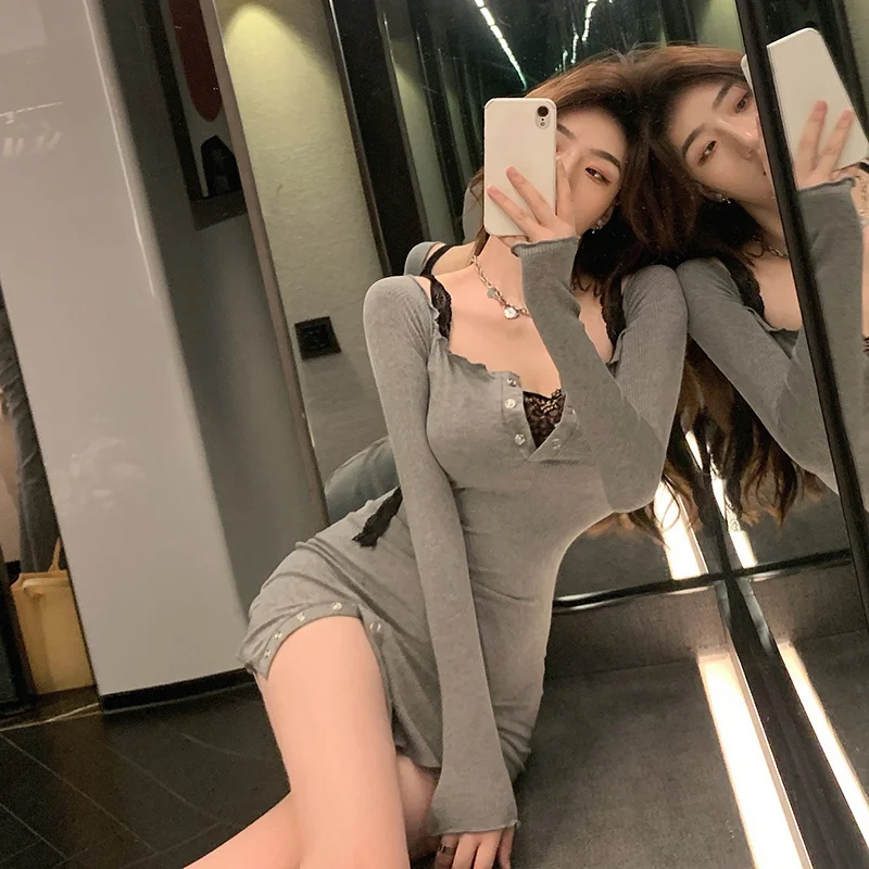 Женское облегающее платье с лямкой на шее кружевное ТРАПЕЦИЕВИДНОЕ ПЛАТЬЕ во