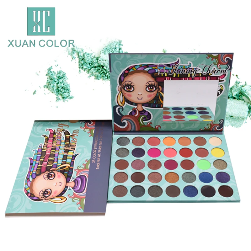Новая красивая глазурованная 35 цветов Палитра теней для век мультяшная милая