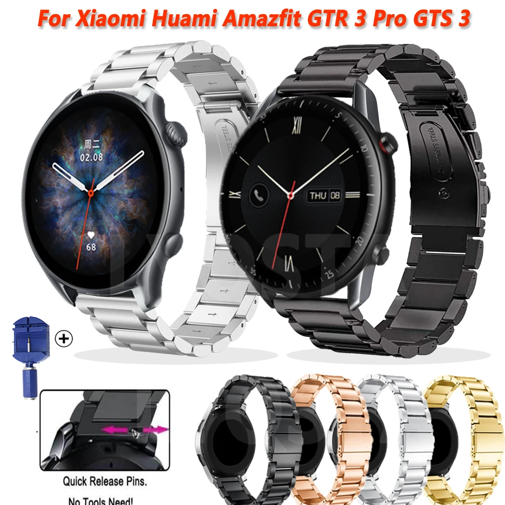 

Ремешок из нержавеющей стали для Samsung Galaxy Watch 3 41 45 мм, умный браслет для Xiaomi Huami Amazfit, 20 мм 22 мм