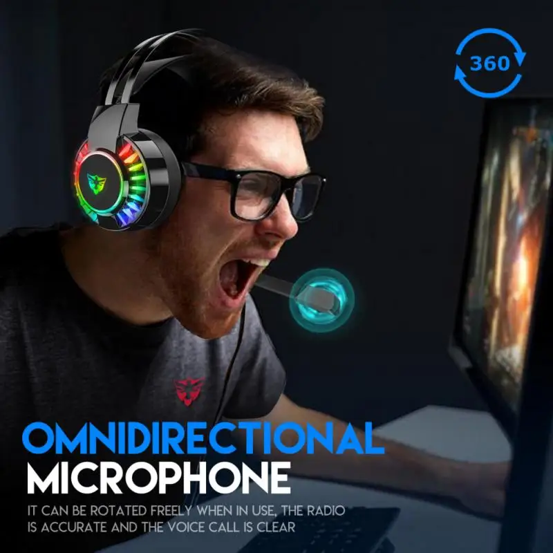 Проводные Игровые наушники с микрофоном 3 5 мм RGB светодиодный | Электроника