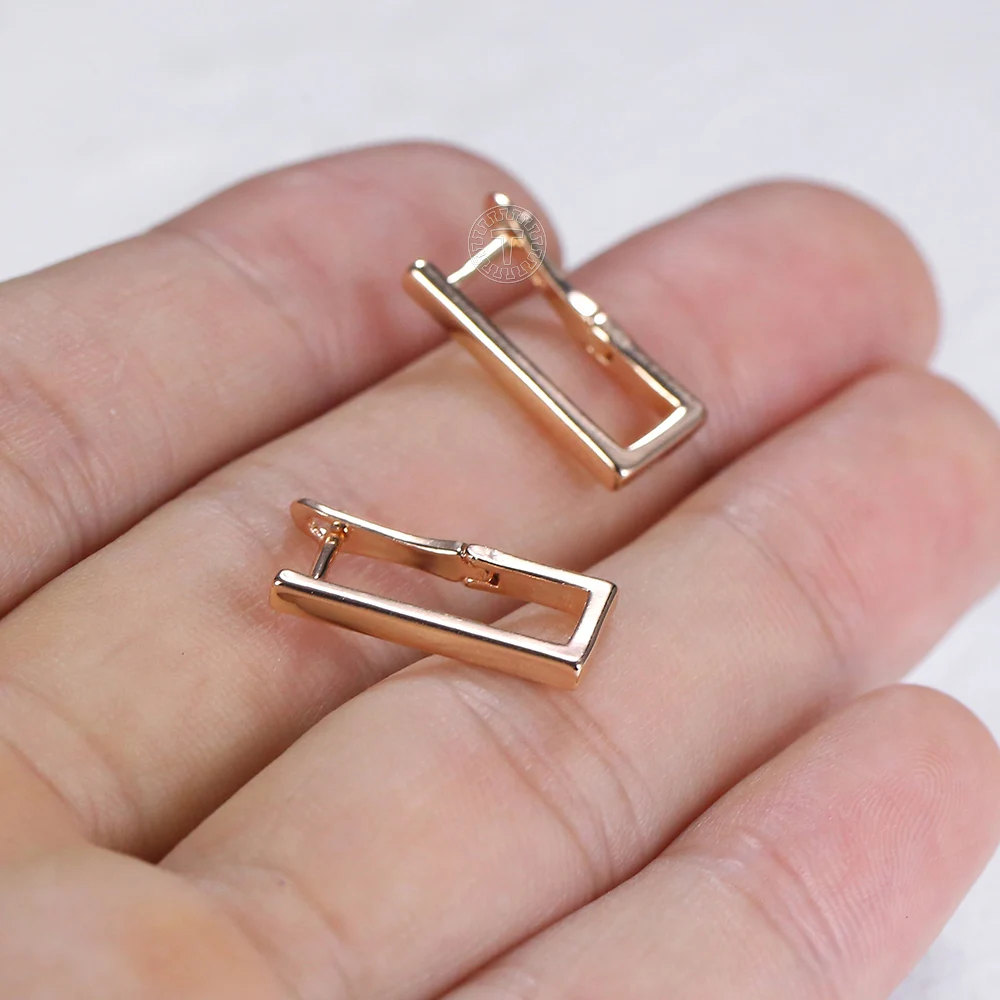 Изящные милые серьги-подвески из розового золота 585 пробы простые для женщин и