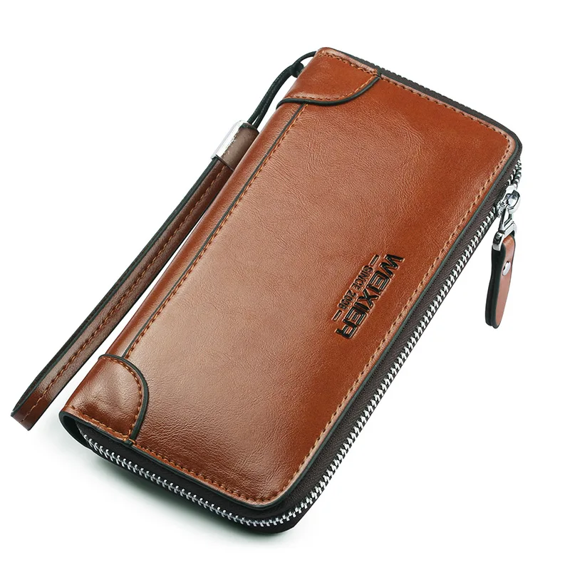 Weysfor Men Wallets High Quality Long Style Card Holder Male Purse Quality Zipper Large Capacity PU Leather Wallet For Men