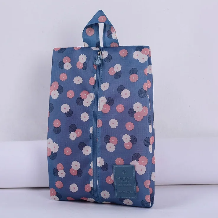 Blue Flower Органайзер для путешествий сумка для обуви нижнее белье для хранения с ручкой нейлон водонепроницаемый - Цвет: Blue Flower