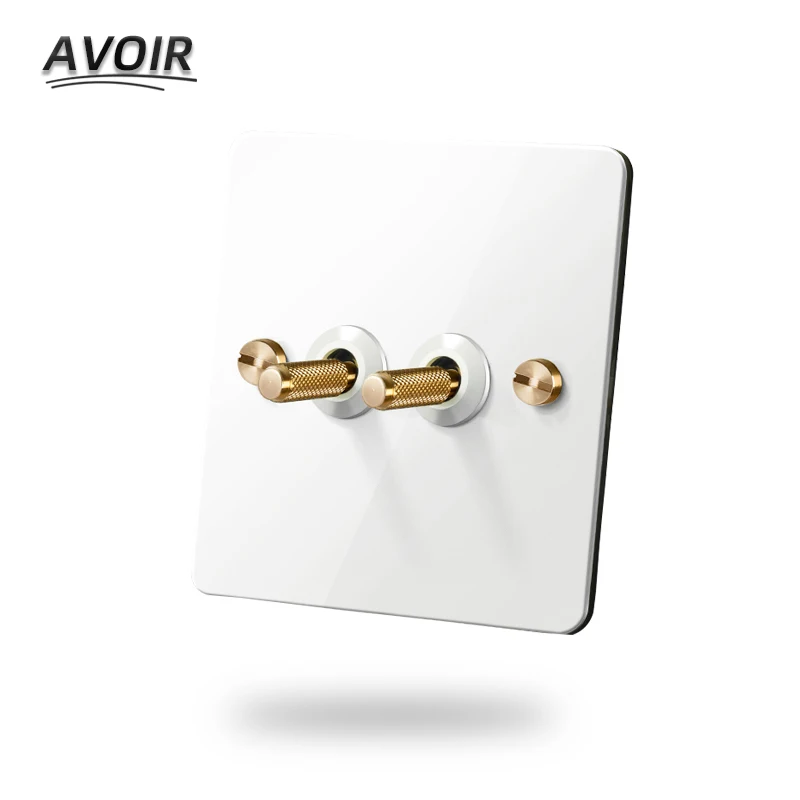 

Avoir Toggle Switch White Electrical EU FR French TV Internet RJ45 Plugs Usb Wall Socket Stainless Steel Dimmer Fan Speed Switch