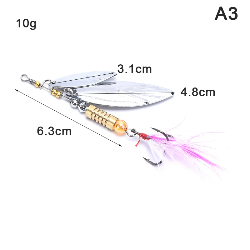 1 шт. металлическая Серебристая вращающаяся блесна в виде ложки 7 г/10 г Спиннер