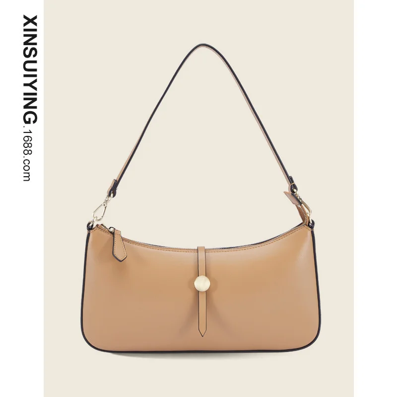 

Женская сумка под подмышку, кожаная простая французская сумка-мессенджер на одно плечо, женская сумка