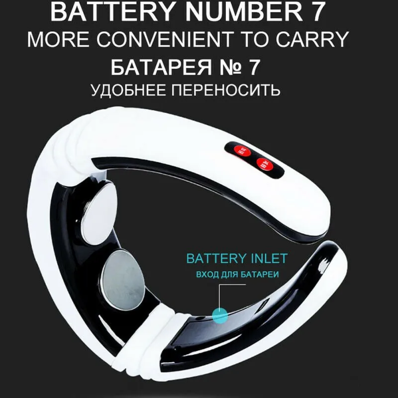Шейный Аккумулятор для массажера управляемый Портативный электрический пульс