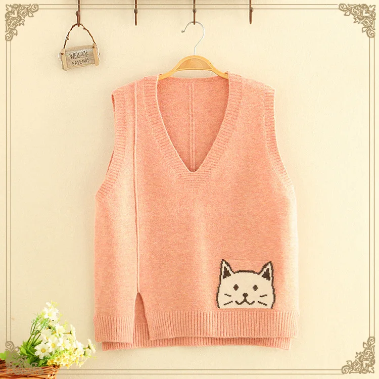 Женский жилет с V-образным вырезом карманами |