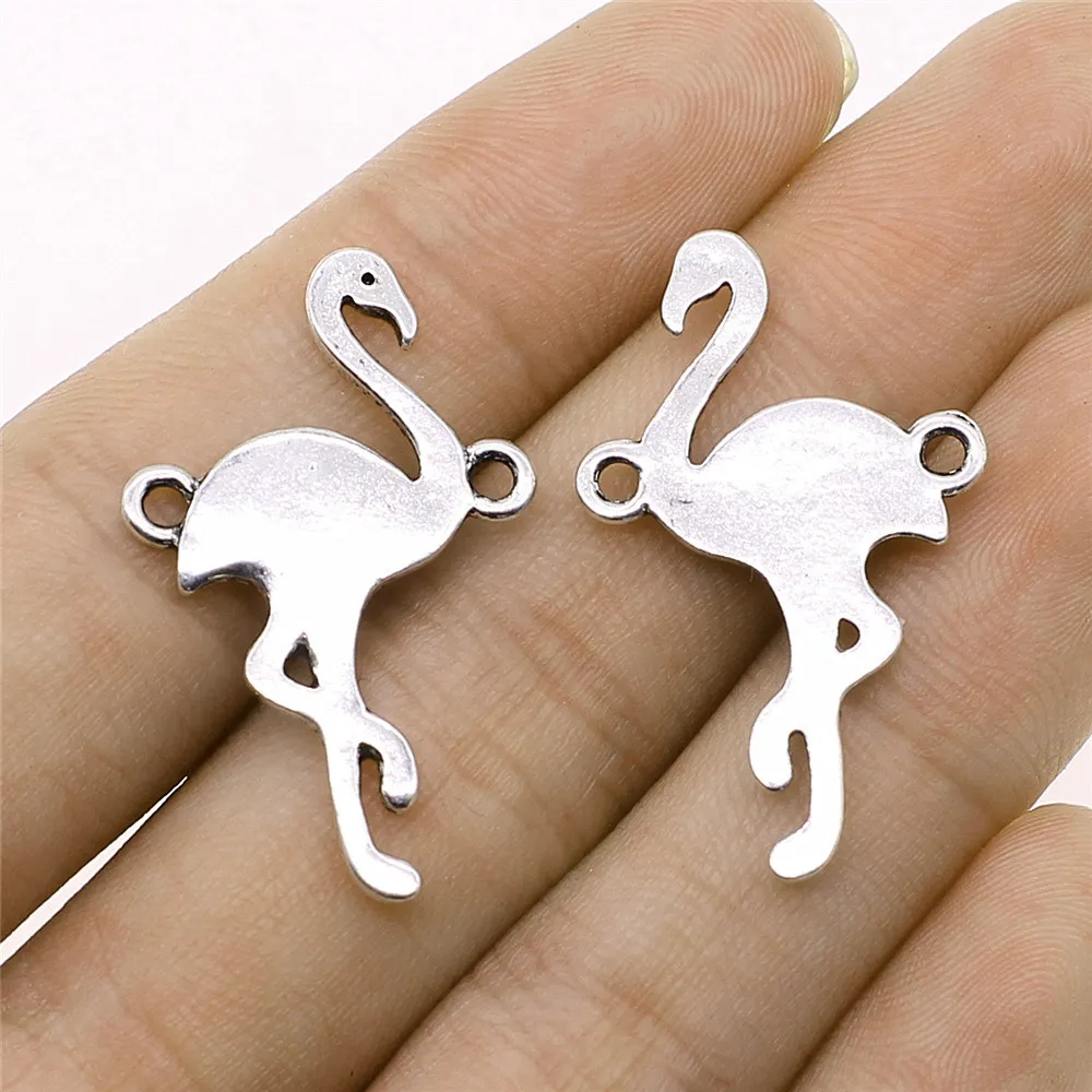 

Pendants Jewelry Making 1pcs Flamingo Connector Connectors bracelet charms for jewelry making 21x34mm