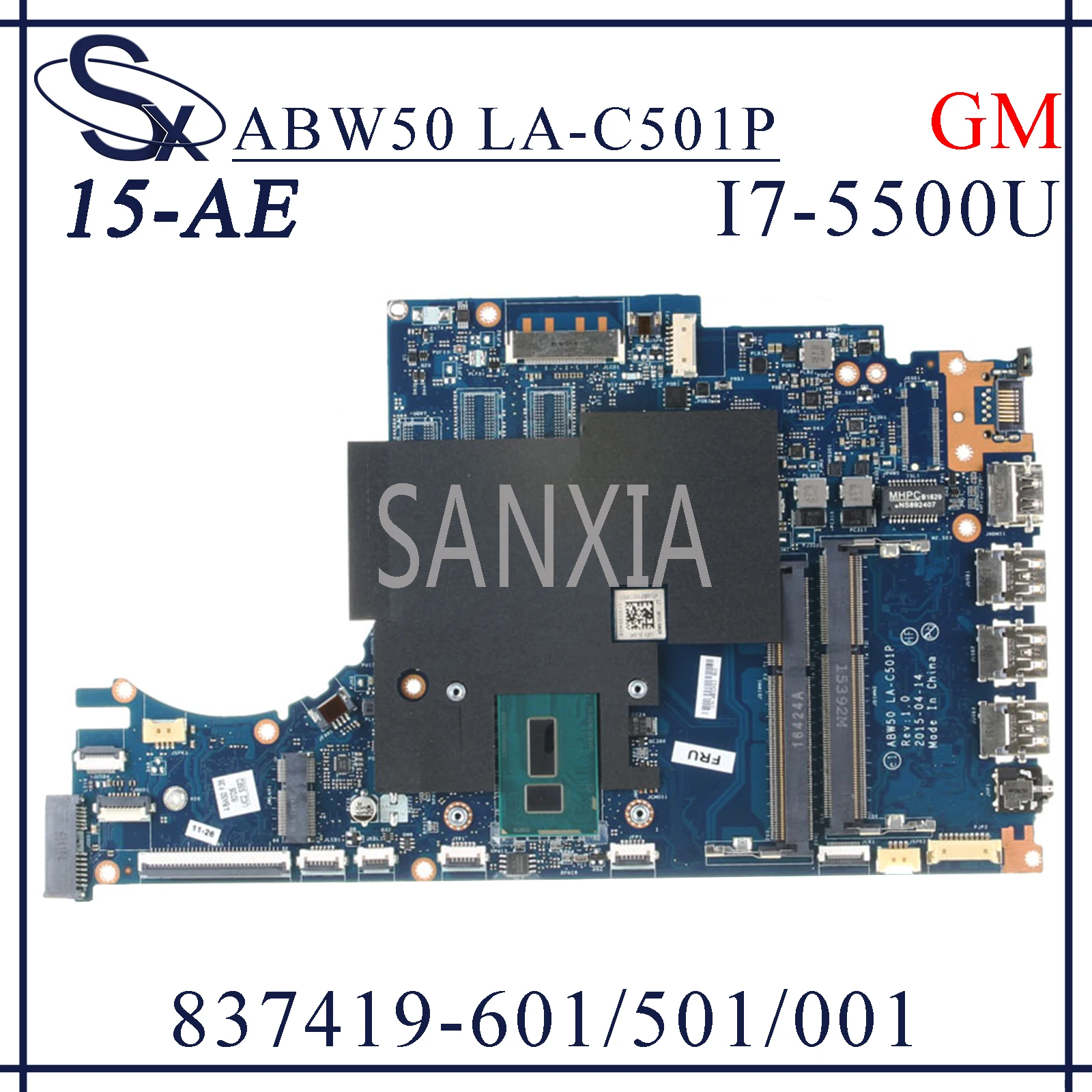

Материнская плата KEFU LA-C501P для ноутбука HP Envy 15-AE, оригинальная материнская плата I7-5500U GM 837419-601 837419-501 837419-001