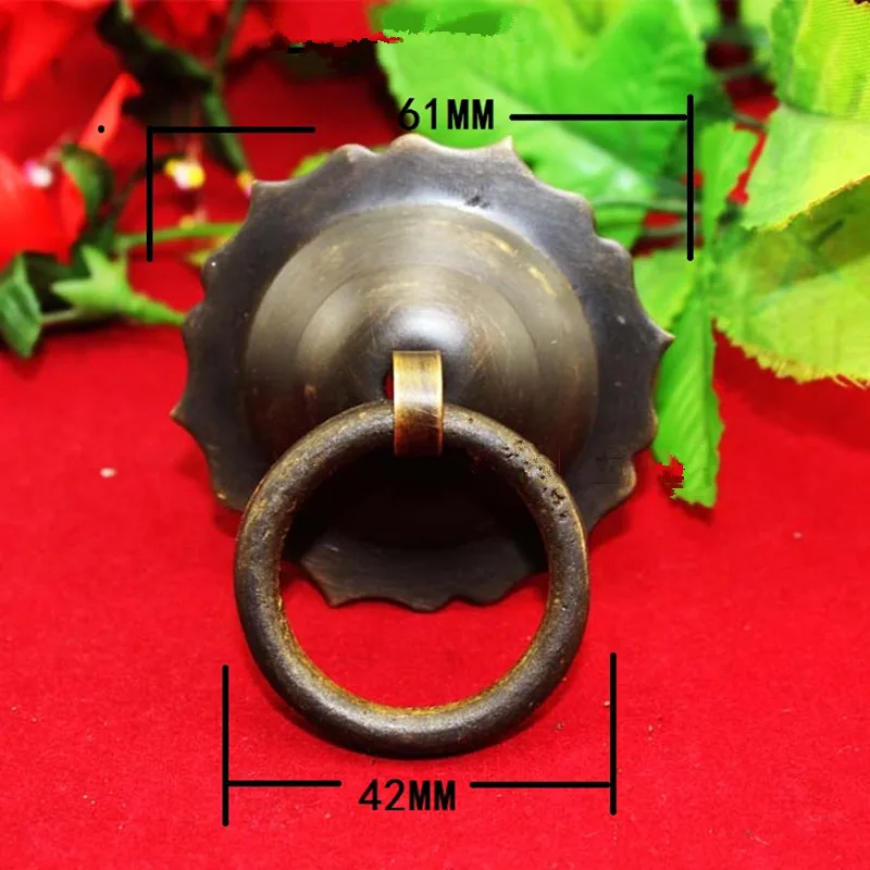 

Vintage Chinese Bronze Brass Door Handle Tab Drawer Cabinet,Decorative DIY Furniture Pin Handle,60mm Dia.,1PC