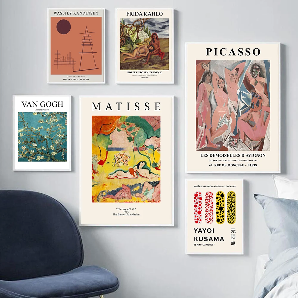 

Abstract Exhibition Prints Posters Henri Matisse Van Gogh Picasso Yayoi Wall Art Canvas Pictures Livingroom Gallery Home Decor