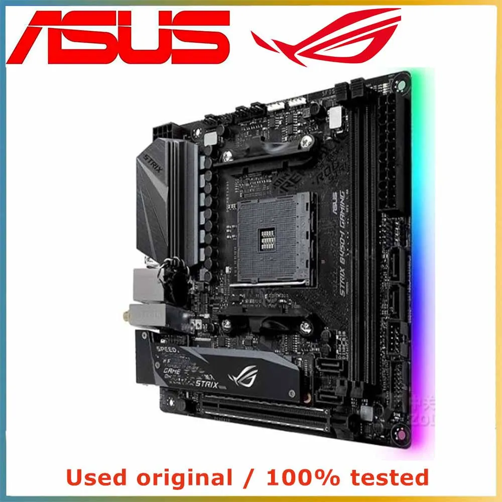 Для AMD B450 AM4 Ryzen CPU для ASUS ROG STRIX B450-I игровая материнская плата компьютера Socket DDR4 б/у