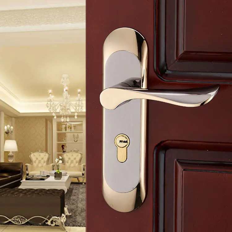 

GOLD Door Lock knobs and handles door lock mortice lock Modern Style Mute anti-theft lock hardware
