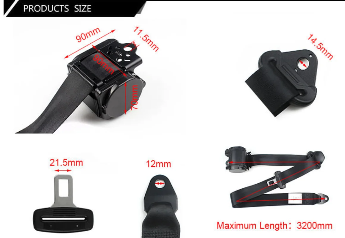 Выдвижной 3-точечный ремень безопасности для автомобильного автомобильный