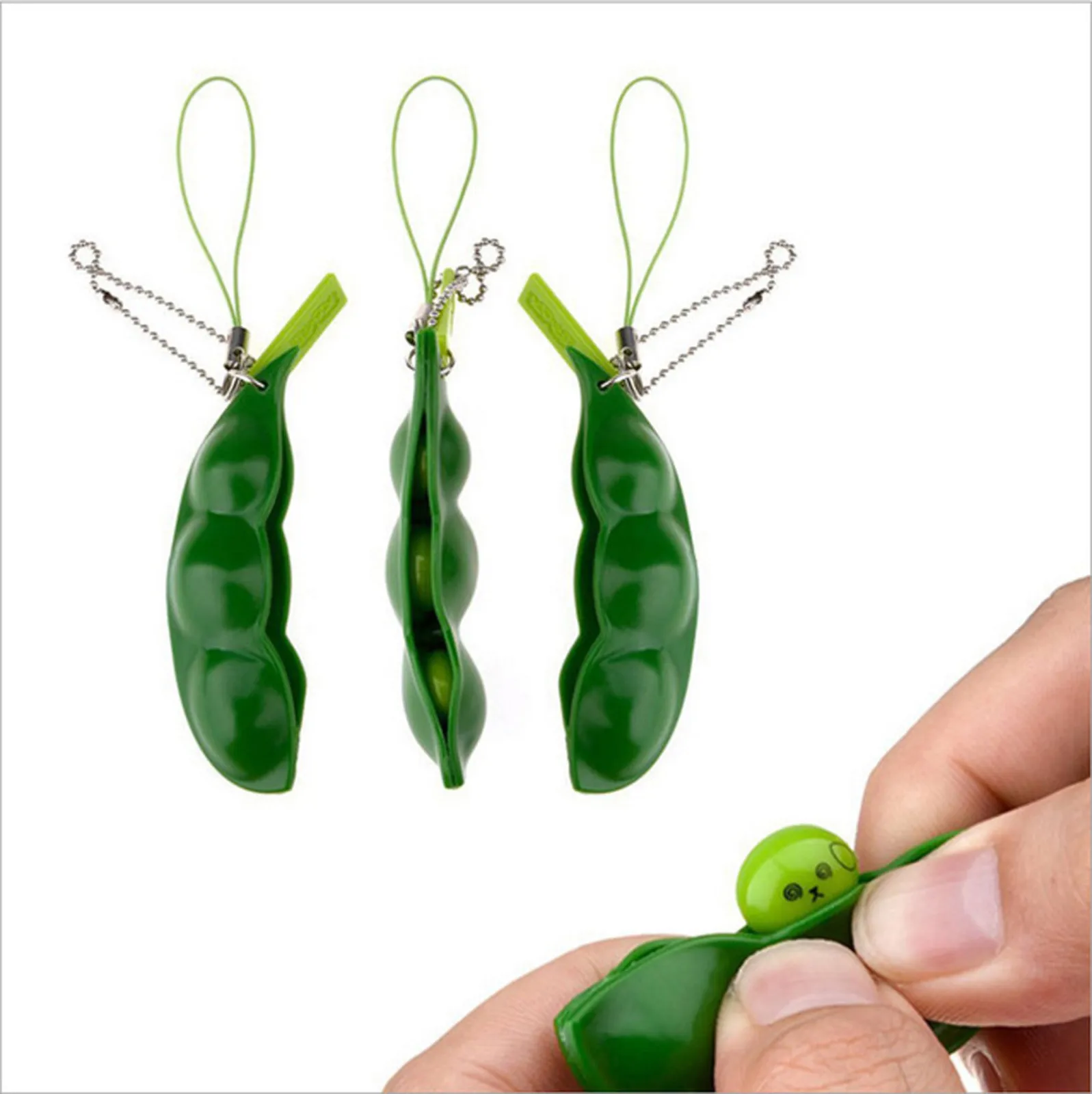 3 шт. игрушечный кубик для декомпрессии Edamame мягкие горох встроенный в