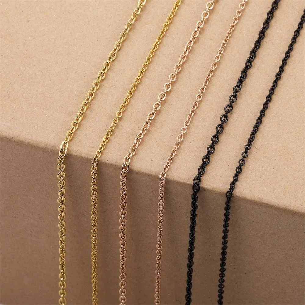 Золотые цепочки из нержавеющей стали с перекрестными звеньями, ширина 2-5 м/лот, 1,2-3 мм, цепочки для изготовления ювелирных изделий своими рук...