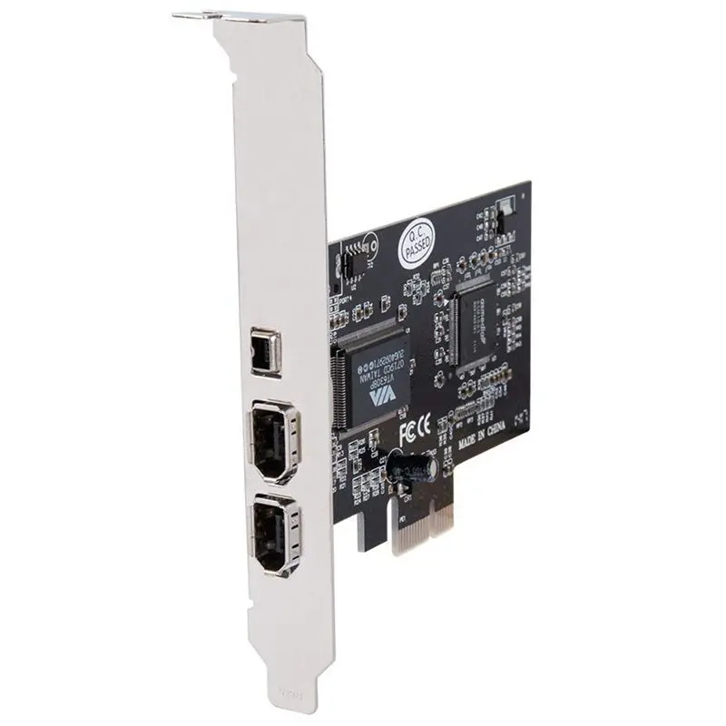 Карта Firewire адаптер PCIe 800 для Windows 10 с низкопрофильным кронштейном и кабелем 3 порта