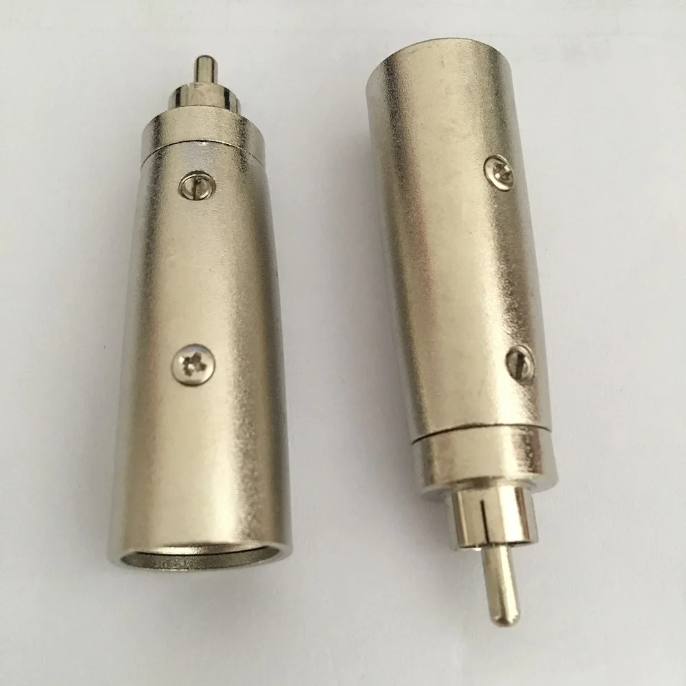 10 шт./упак. никелированный XLR 3 PIN штекер RCA мужской аудио сетевой переходник для