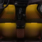 Универсальные автомобильные коврики с СИД окружающего светильник кожаный коврик для ног авто ковер для Защитные чехлы для сидений, сшитые специально для MITSUBISHI Lancer Evo аксессуары для интерьера