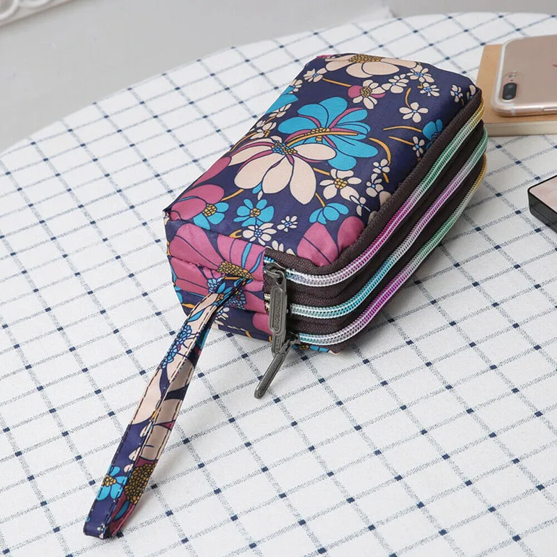 Новые женские Цветочный принт модные кошельки Водонепроницаемый с ремешком на