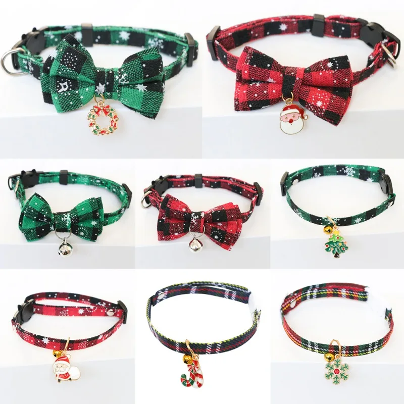 

Christmas Adjustable Cat Dog Collar Dog Accessories Cats Dog Bow Tie Neck Strap for Small Medium Pets Necklace Supplies