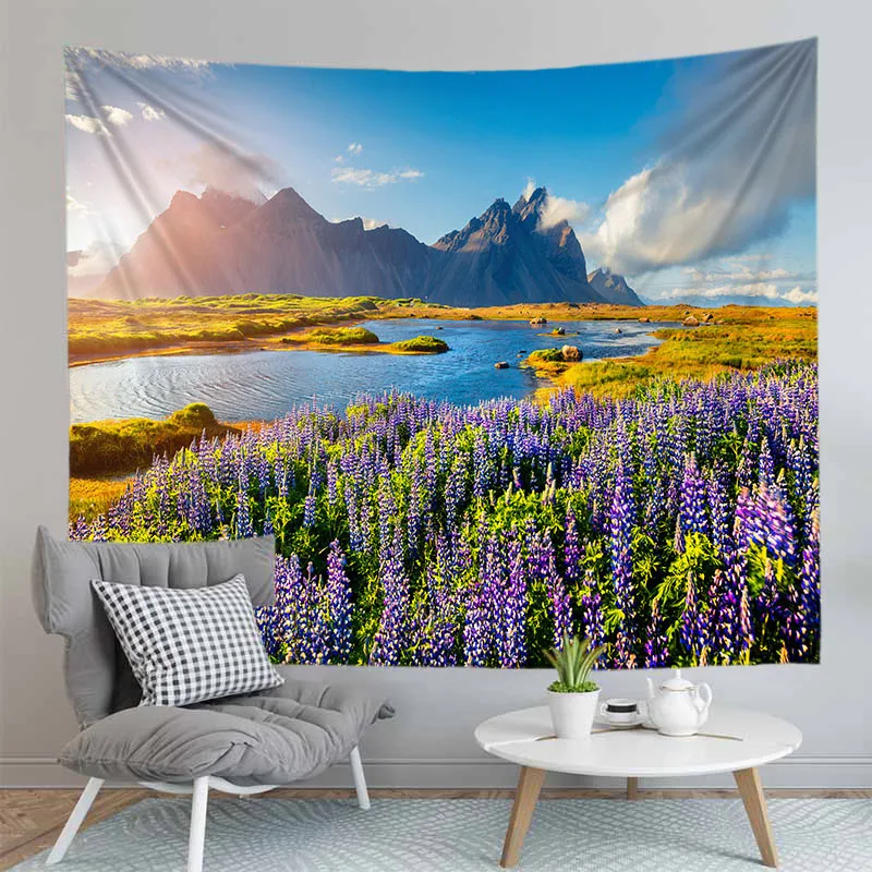 Натуральный гобелен пейзаж градиент закат задний фон украшение для дома