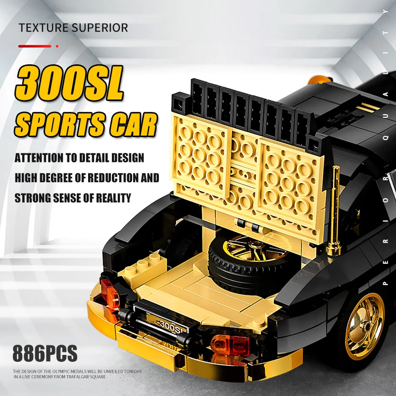 Mold KING 10005 автомобильные игрушки MOC-22930 300SL Gullwing модель строительные блоки кирпичи