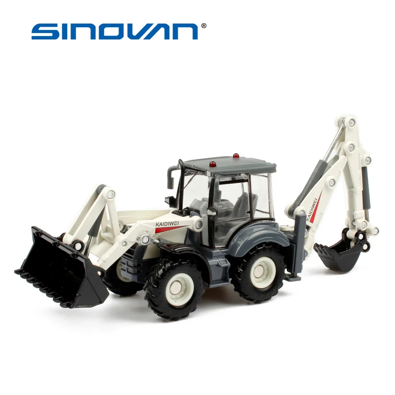 Литой экскаватор 1:50 4 колеса лопата погрузчик двухсторонний Бульдозер-погрузчик
