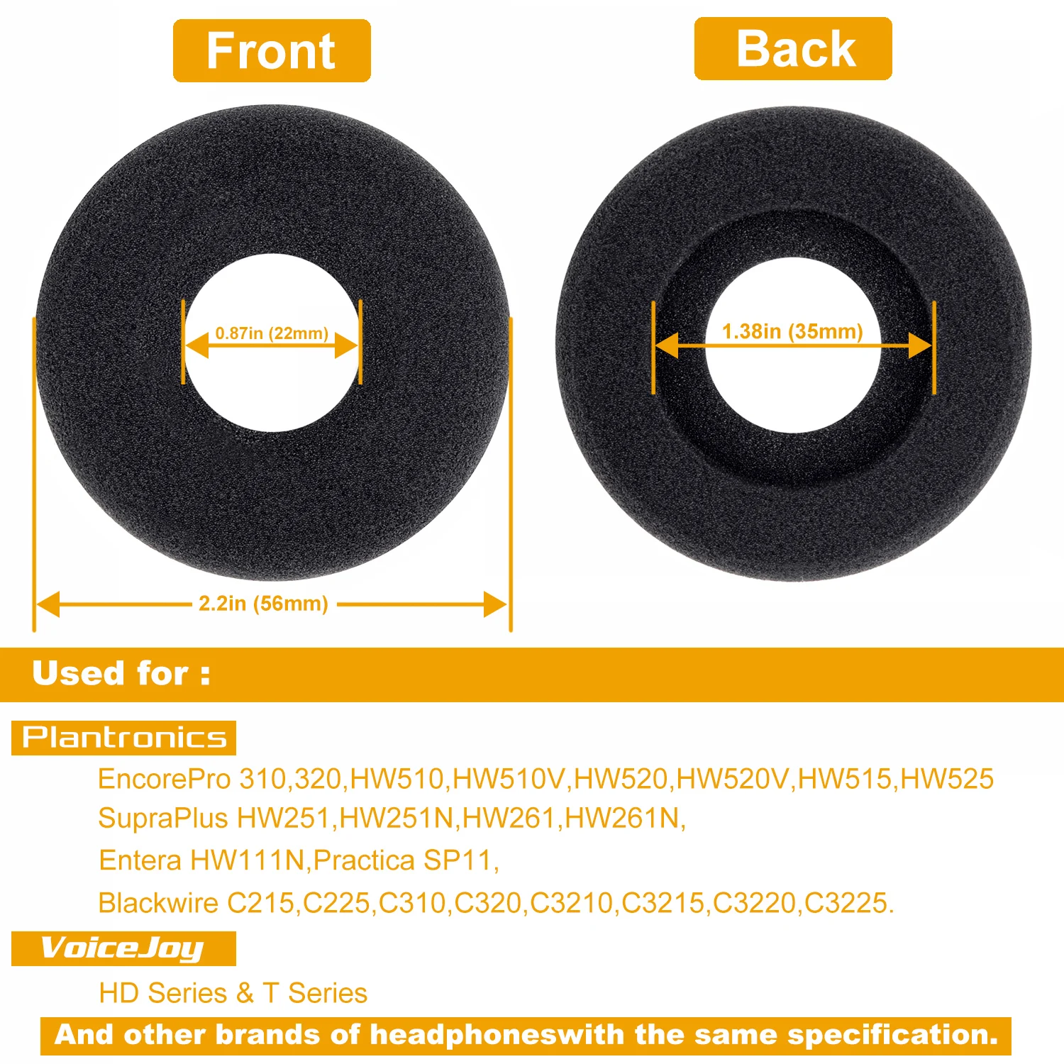 Бесплатная доставка Черная запасная подушка для ушей из пенопласта Plantronics серии