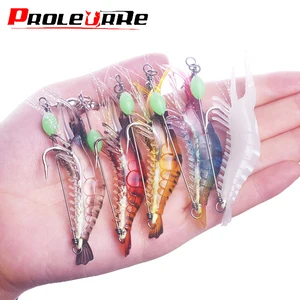 5 шт. Смешанные цвета силиконовые поддельные креветки мягкая приманка искусственная морская приманка со светящимися бусинами вертлюги крючки Sabiki Rig рыболовные снасти