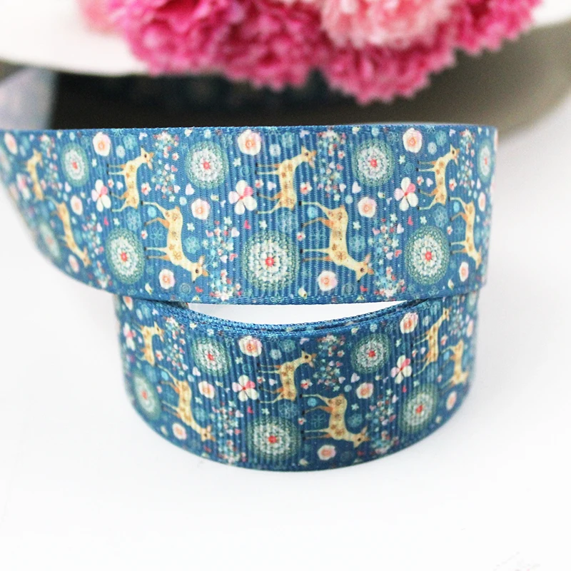 

Cartoon animal printed grosgrain ribbon 9-75mm DIY handmade materials christmas wedding gift wrap tape ribbons