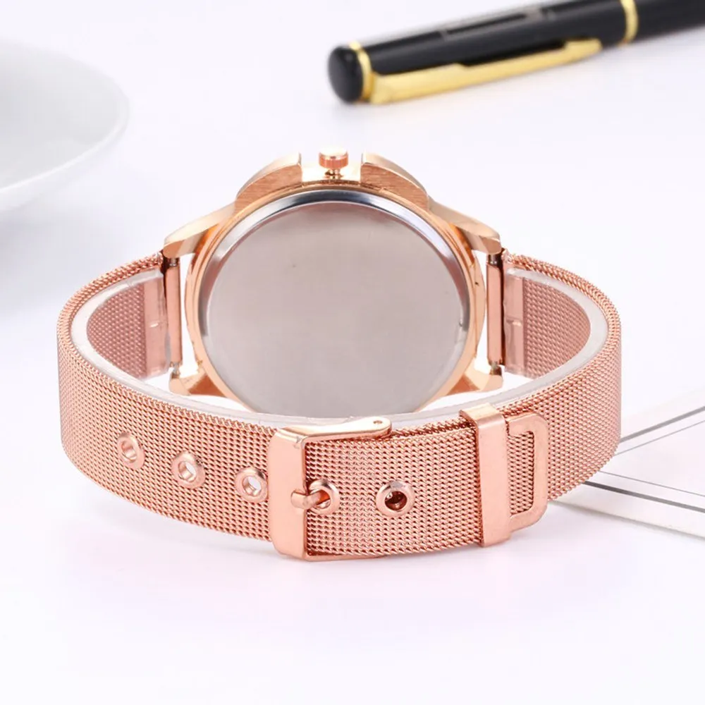 

Elegant Women Crystal Quartz Wrist Watches Lady Fashion Casual Rose Gold Watch Gifts Drop shipping