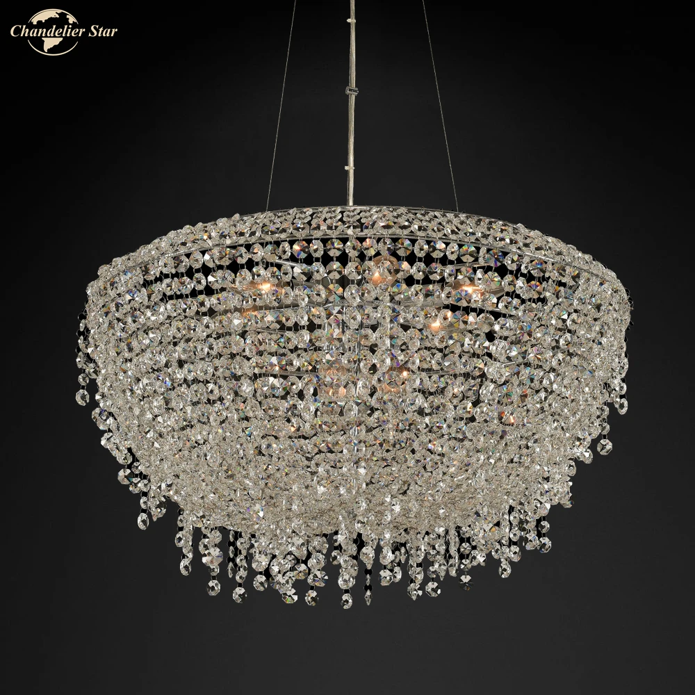 

Modern Luxury K9 Crystal Chandeliers Lighting for Living Room Bedroom Restaurant Hotel Creative Lustres Indoor Lights