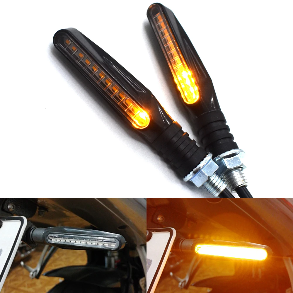 

Motorcycle Universal Turn Signals Light Tail Flasher LED Flowing Water Blinker Bendable For clignotant R1 XJ6 MT09 MT07 FZ6 Z800