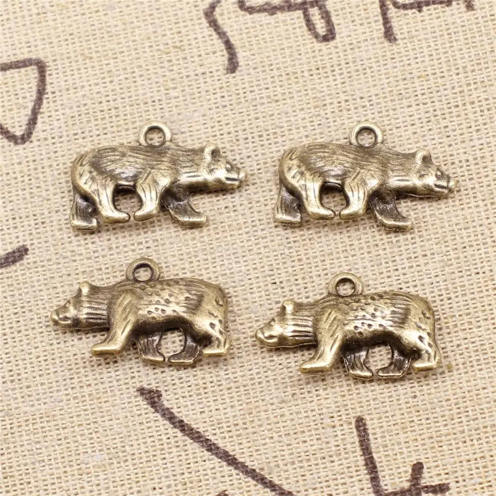 

Cute Charms For Bracelet 5pcs 24x15mm Antique Bronze Color Bear Charms