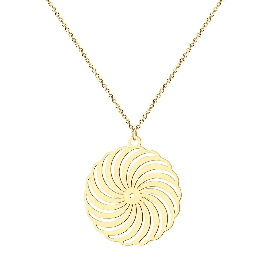 Kinitial Модный Круглый спиральный кулон ожерелье чокер модная женская цепь из